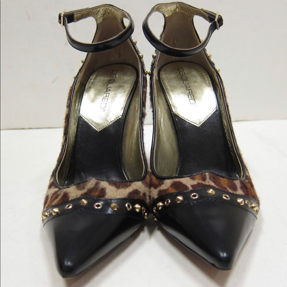 Dsquared2 Leopard Print Leather/Pony Hair Pumps - Picture 5 of 8